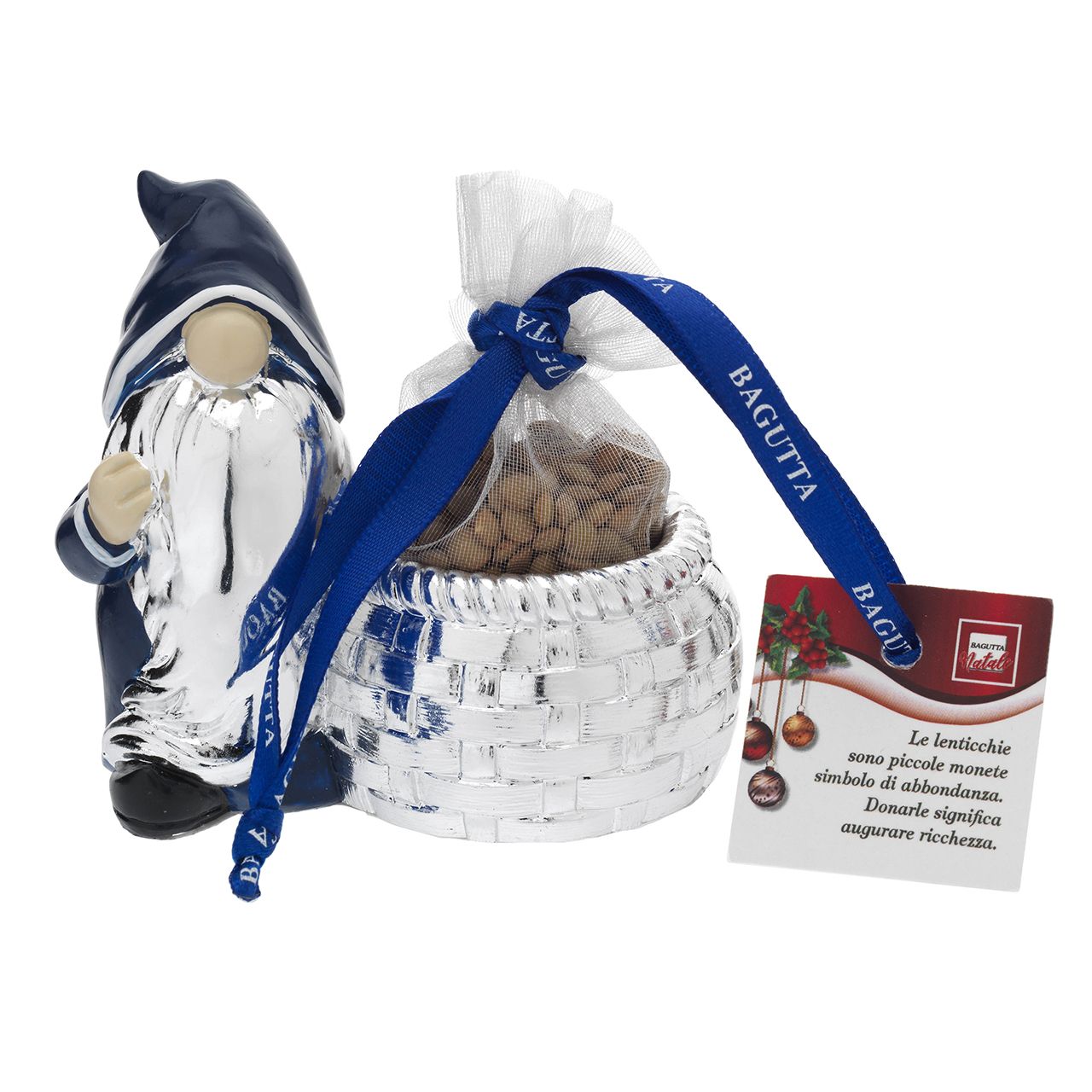 GNOMO NATALIZIO CON LENTICCHIE BLU